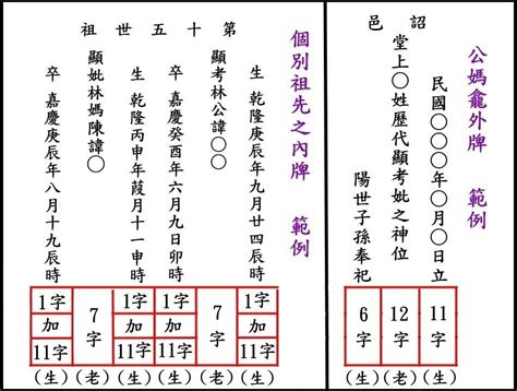 牌位 寫法